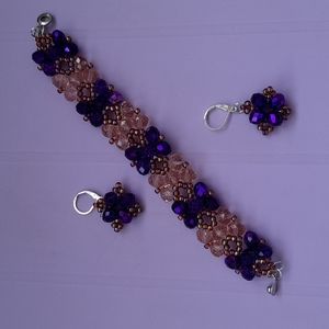Crystal Rondelles Bracelet & Earrings Set